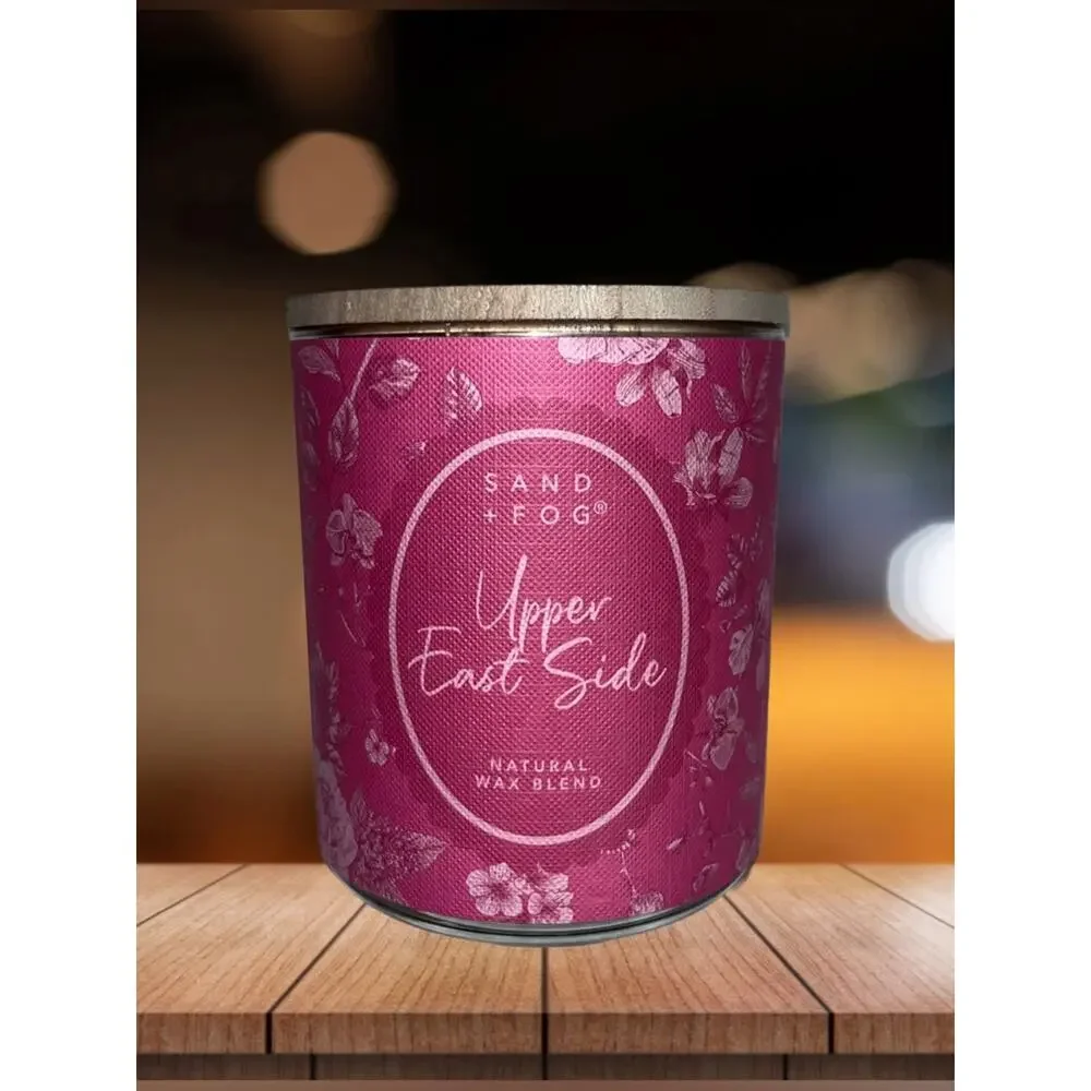 NEW! Sand + Fog Upper East Side Wooden Lid Scented Luxury Candle 10oz - Picture 2 of 6